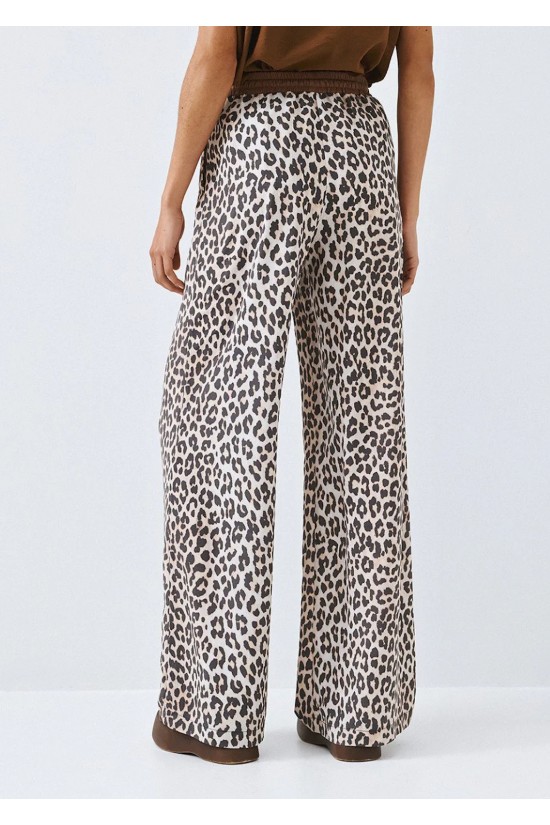 Γυναικεία λεοπάρ παντελόνα με λάστιχο - Eight 63-5026
