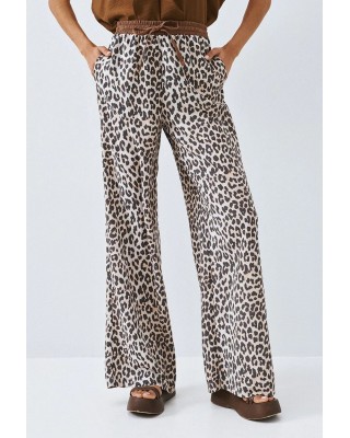 Γυναικεία λεοπάρ παντελόνα με λάστιχο - Eight 63-5026