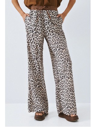Γυναικεία λεοπάρ παντελόνα με λάστιχο - Eight 63-5026