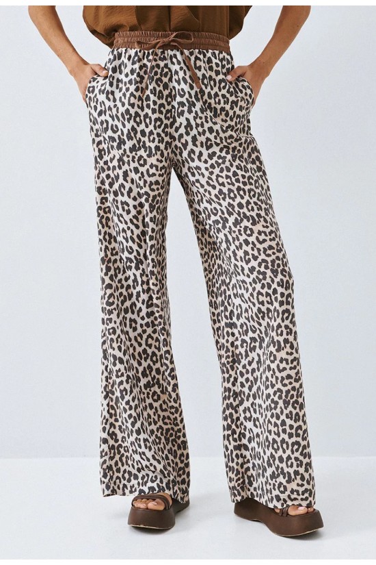 Γυναικεία λεοπάρ παντελόνα με λάστιχο - Eight 63-5026