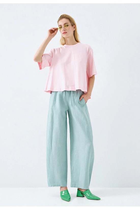 Γυναικείο barrel παντελόνι με λάστιχο - Eight 63-5004