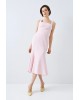 Γυναικείο μίντι ροζ φόρεμα γκοντέ - Spell 63-3428