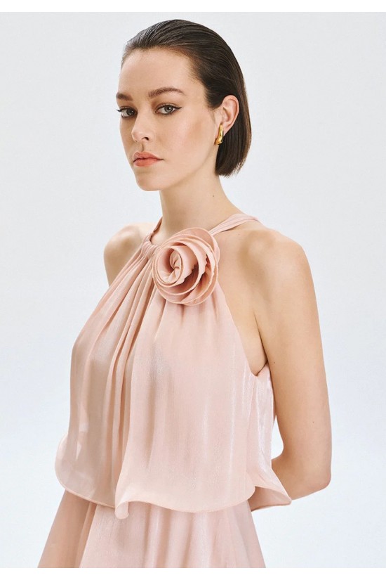 Γυναικείο μάξι φόρεμα halter με βολάν - Spell 63-3324 