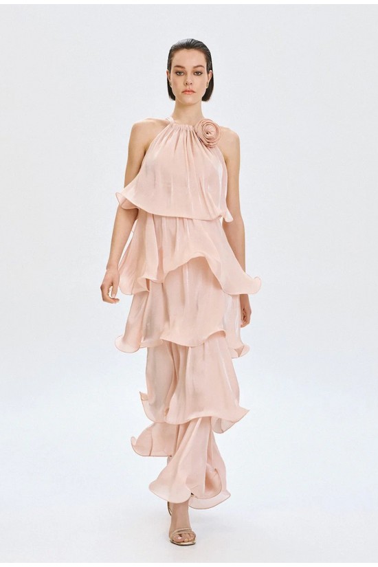 Γυναικείο μάξι φόρεμα halter με βολάν - Spell 63-3324 