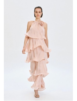 Γυναικείο μάξι φόρεμα halter με βολάν - Spell 63-3324 