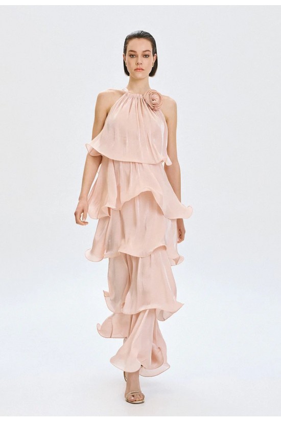 Γυναικείο μάξι φόρεμα halter με βολάν - Spell 63-3324 