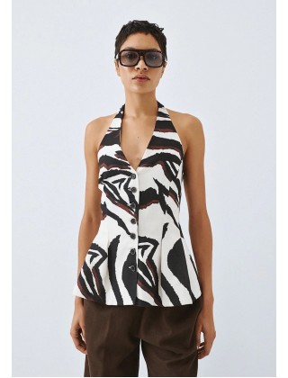 Γυναικείο τοπ- γιλέκο halter εμπριμέ - Spell 63-2050