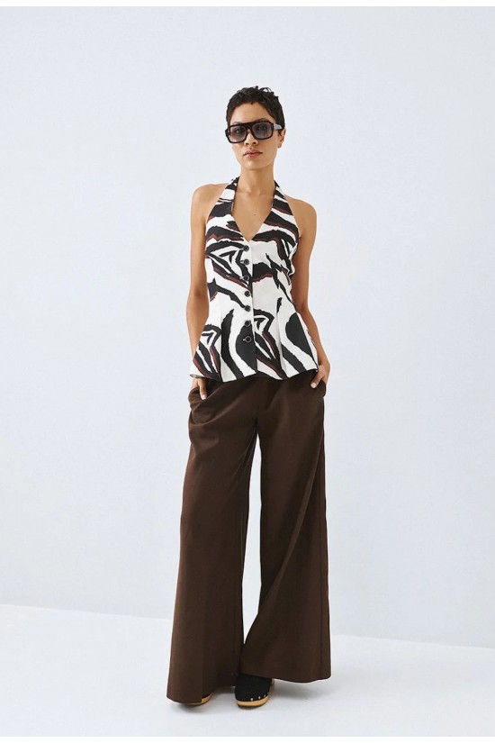 Γυναικείο τοπ- γιλέκο halter εμπριμέ - Spell 63-2050