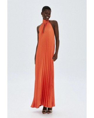 Γυναικείο μάξι πλισέ halter φόρεμα - Access 63-3316