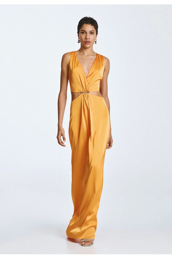 Γυναικείο μάξι πορτοκαλί φόρεμα cut out - Spell 63-3310 Γυναικείο μάξι πορτοκαλί φόρεμα cut out - Spell 63-3310