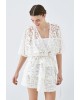 Γυναικείο λευκό μίνι φόρεμα ντεβορέ με βολάν - Spell 63-3028 Γυναικείο λευκό μίνι φόρεμα ντεβορέ με βολάν - Spell 63-3028