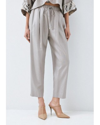 Γυναικείο ασημί παντελόνι με λάστιχο - Access 63-5130 Γυναικείο ασημί παντελόνι με λάστιχο - Access 63-5130