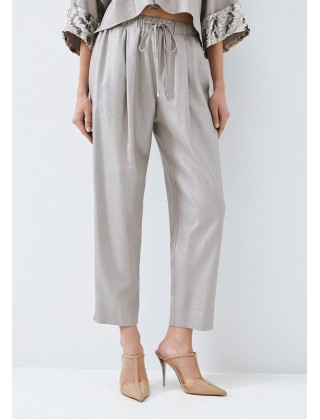 Γυναικείο ασημί παντελόνι με λάστιχο - Access 63-5130