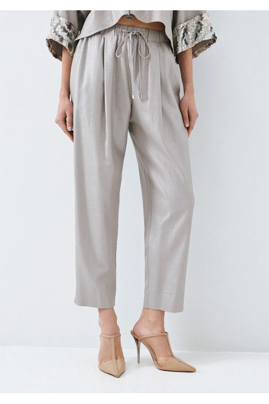 Γυναικείο ασημί παντελόνι με λάστιχο - Access 63-5130 Γυναικείο ασημί παντελόνι με λάστιχο - Access 63-5130