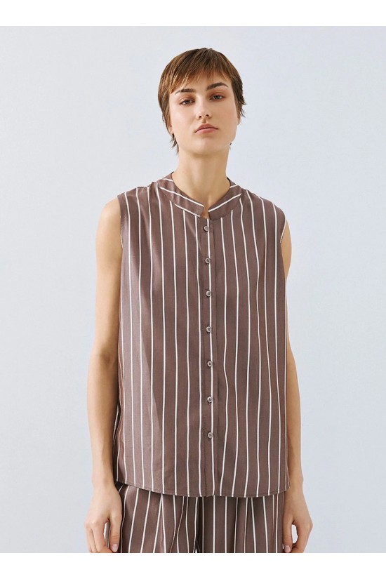 Γυναικείο αμάνικο ριγέ πουκάμισο - Access 63-7062