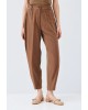 Γυναικείο καφέ carrot παντελόνι με λάστιχο - Eight 63-5051