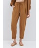 Γυναικείο καφέ παντελόνι με λάστιχο και ρεβέρ - Access 63-5101