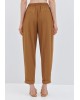 Γυναικείο καφέ παντελόνι με λάστιχο και ρεβέρ - Access 63-5101