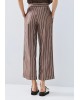 Γυναικείο ριγέ καφέ παντελόνι με ρεβέρ - Access 63-5128