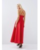 Γυναικείο κόκκινο midi κλος φόρεμα - Access 63-3398