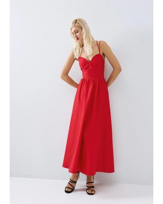 Γυναικείο κόκκινο midi κλος φόρεμα - Access 63-3398
