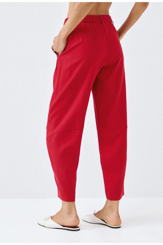 Γυναικείο κόκκινο carrot παντελόνι με λάστιχο - Eight 63-5051 Γυναικείο κόκκινο carrot παντελόνι με λάστιχο - Eight 63-5051