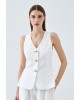 Γυναικείο off white τοπ-γιλέκο με κουμπιά - Access 63-2011
