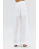 Γυναικείο λευκό παντελόνι με παγιέτα - Access 63-5023