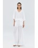 Γυναικείο λευκό παντελόνι με παγιέτα - Access 63-5023