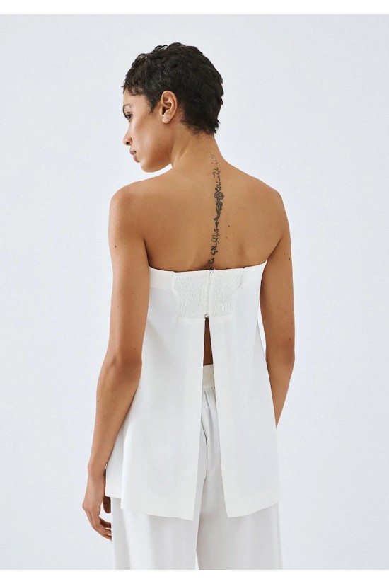 Γυναικείο λευκό στράπλες τοπ - Access 63-2100