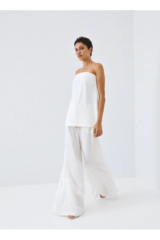 Γυναικείο λευκό στράπλες τοπ - Access 63-2100