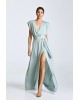 Γυναικείο μάξι κρουαζέ φόρεμα με ζώνη - Access 63-3440