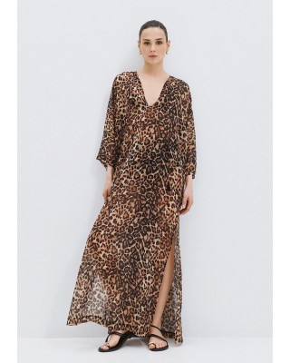Γυναικείο μάξι λεοπάρ φόρεμα - Access 63-3413