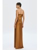 Γυναικείο μάξι σατέν στράπλες φόρεμα - Access 63-3326