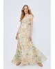 Γυναικείο μάξι φλοράλ φόρεμα με βολάν - Spell 63-3414 Γυναικείο μάξι φλοράλ φόρεμα με βολάν - Spell 63-3414