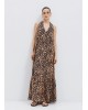 Γυναικείο μάξι λεοπάρ halter φόρεμα - Access 63-3400