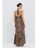 Γυναικείο μάξι λεοπάρ halter φόρεμα - Access 63-3400