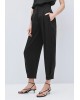 Γυναικείο μαύρο slouchy παντελόνι με πιέτες - Access 63-5154 Γυναικείο μαύρο slouchy παντελόνι με πιέτες - Access 63-5154