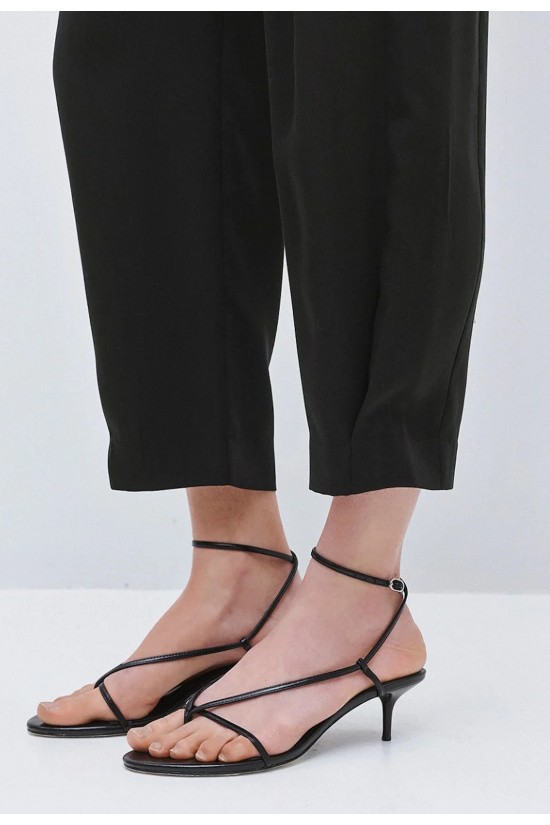 Γυναικείο μαύρο slouchy παντελόνι με πιέτες - Access 63-5154 Γυναικείο μαύρο slouchy παντελόνι με πιέτες - Access 63-5154