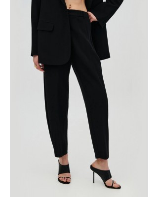 Γυναικείο μαύρο carrot παντελόνι με λάστιχο - Eight 63-5051 Γυναικείο μαύρο carrot παντελόνι με λάστιχο - Eight 63-5051