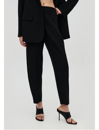 Γυναικείο μαύρο carrot παντελόνι με λάστιχο - Eight 63-5051