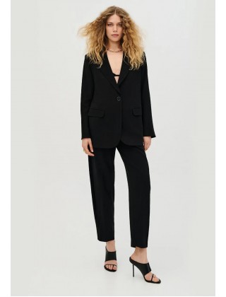 Γυναικείο μαύρο carrot παντελόνι με λάστιχο - Eight 63-5051