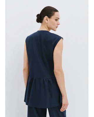 Γυναικείο μαύρο γιλέκο με βολάν - Access 63-2045