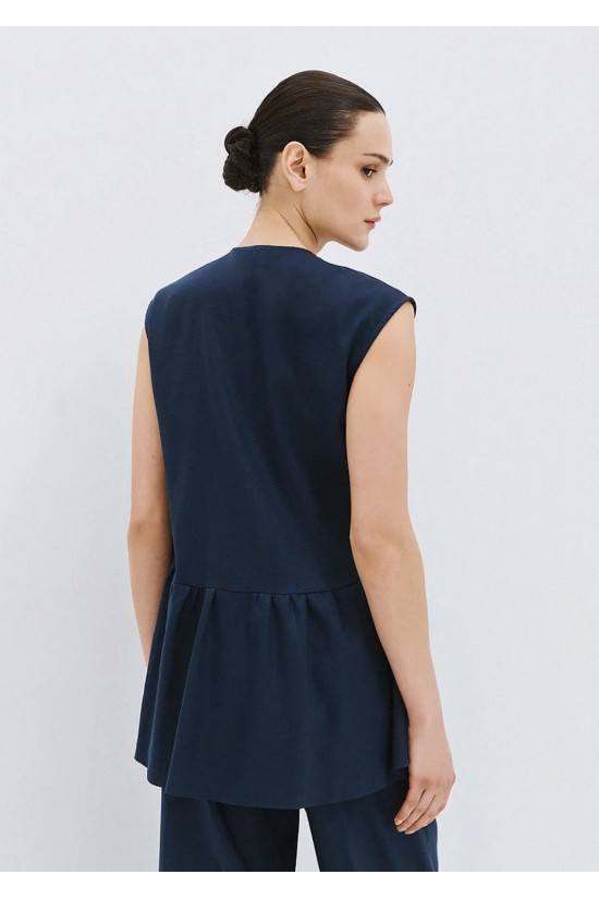 Γυναικείο μαύρο γιλέκο με βολάν - Access 63-2045