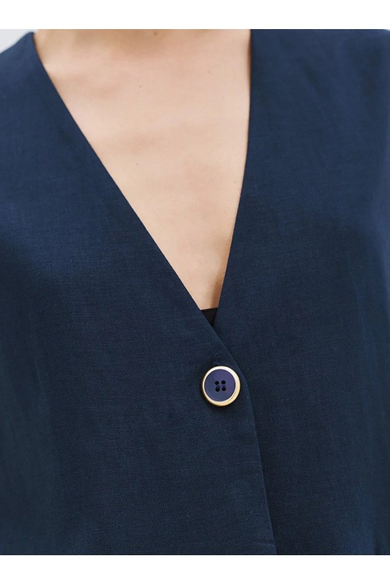 Γυναικείο μαύρο γιλέκο με βολάν - Access 63-2045