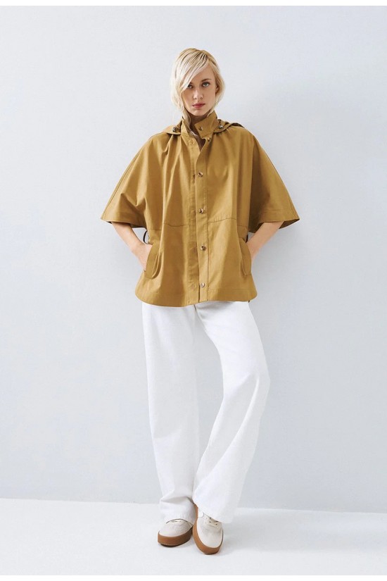 Γυναικείο τζάκετ με κουκούλα και ζώνη - Eight 63-1057