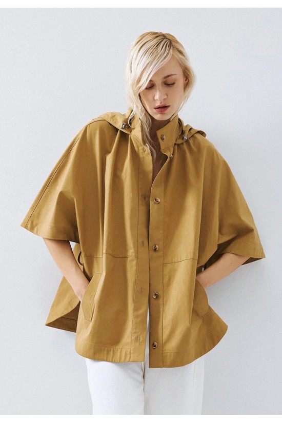 Γυναικείο τζάκετ με κουκούλα και ζώνη - Eight 63-1057