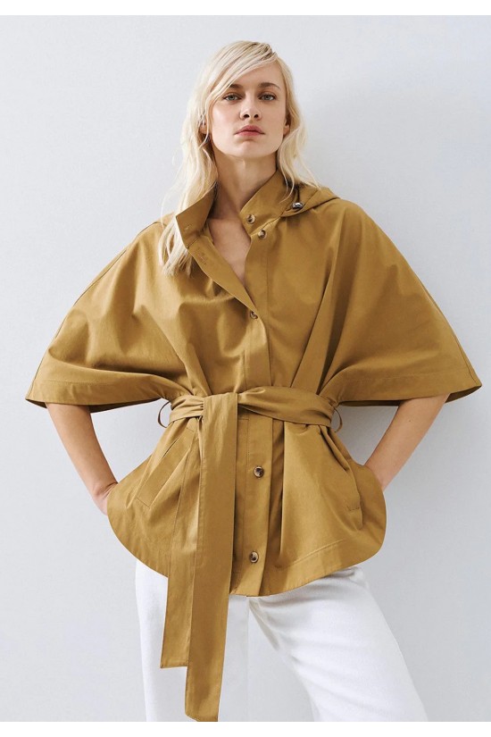 Γυναικείο τζάκετ με κουκούλα και ζώνη - Eight 63-1057