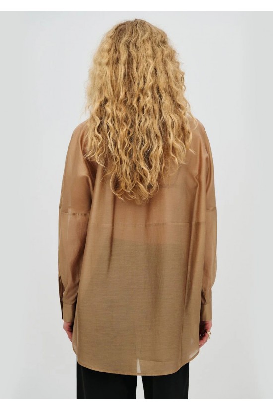 Γυναικείο μπεζ πουκάμισο με διακοσμητικές ραφές - Access 63-7071
