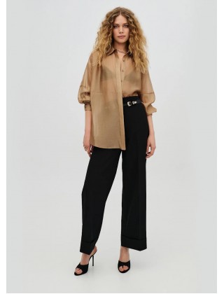 Γυναικείο μπεζ πουκάμισο με διακοσμητικές ραφές - Access 63-7071